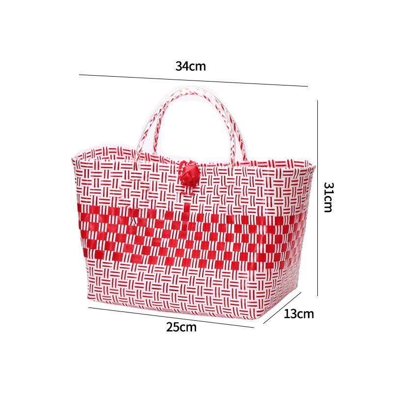 Vietnamese Large Imitation Rattan Handled Storage and Grocery Basket