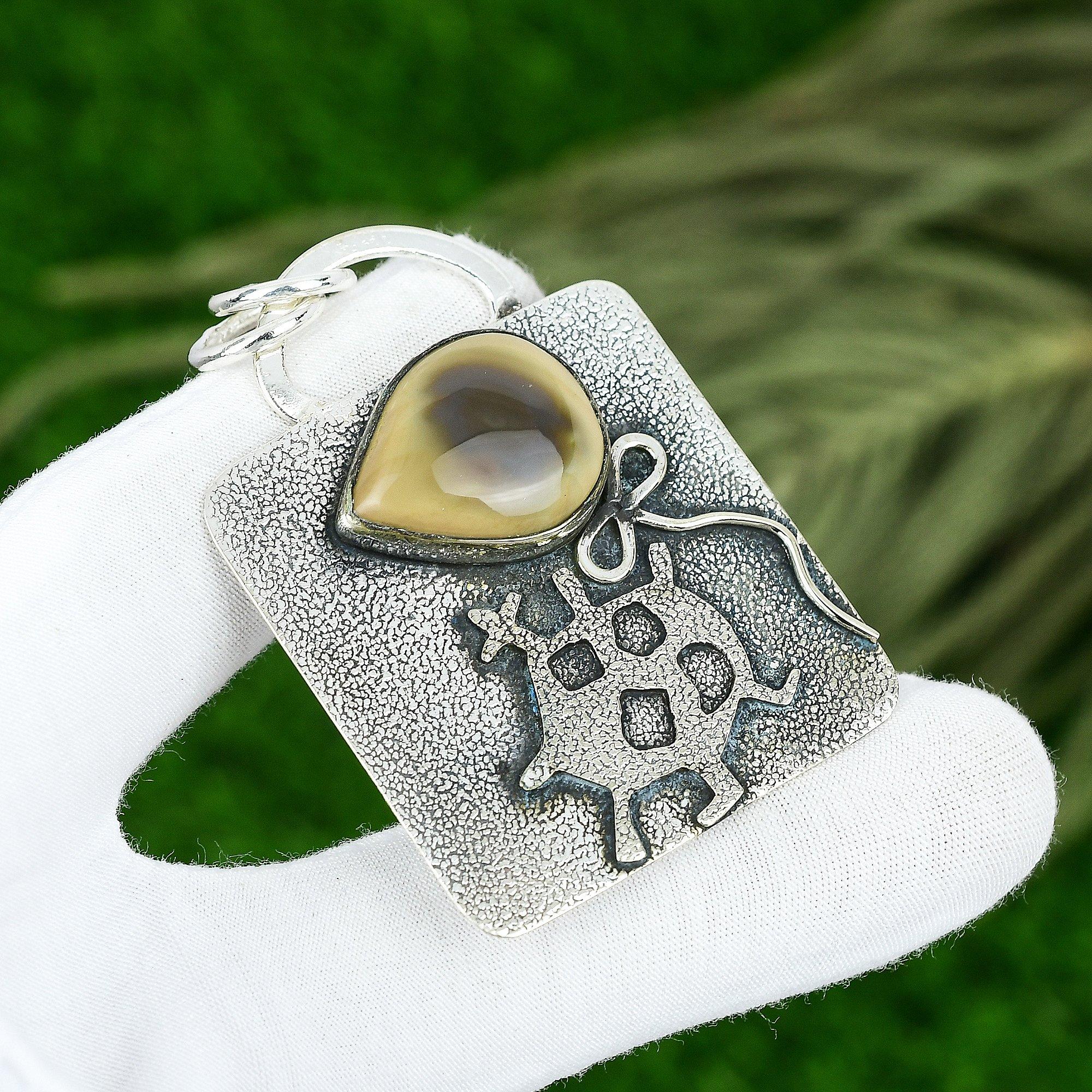 

Распродажа ко Дню сестер Подвеска с драгоценным камнем Императорская яшма из стерлингового серебра 925 пробы