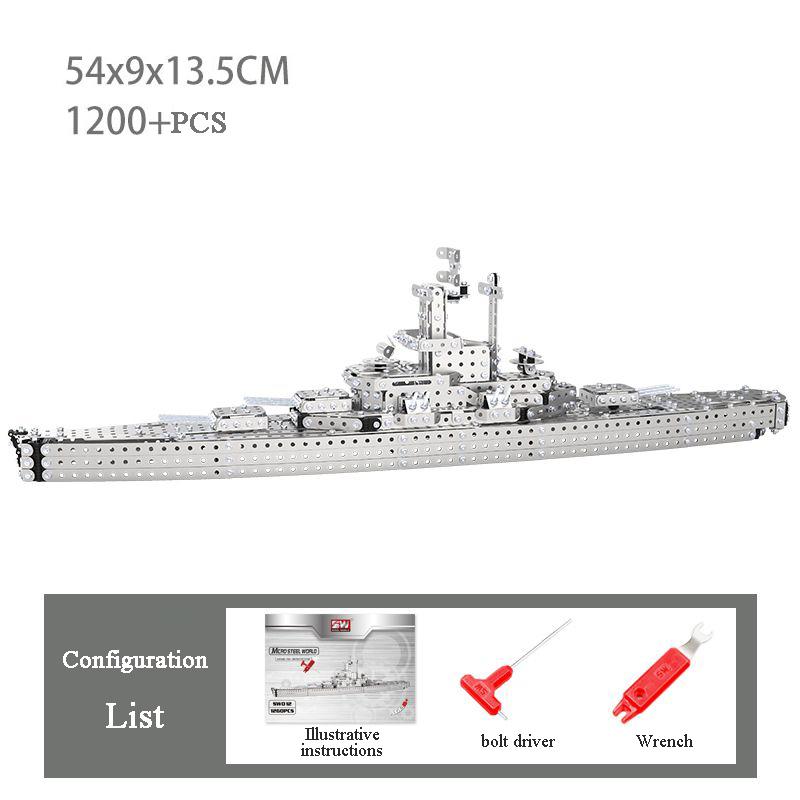 Kinder DIY Metall 3D Montage Bausteine Flugzeug Kriegsschiff Modell Schraube Mutter Metallspielzeug Erwachsener Hoher Schwierigkeitsgrad Puzzle