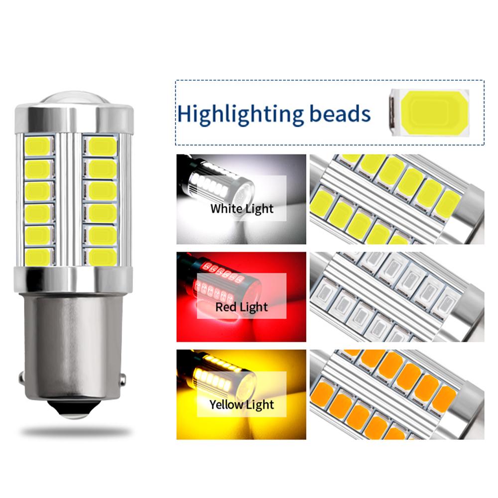 2pcs LED Car Lights 1156 BA15S BAU15S PY21W 1157 P21/5W 7440 7443 W21/5W High Bright 5630 33SMD Turn Signal Lamps DRL Bulbs 12V Bulbs 7