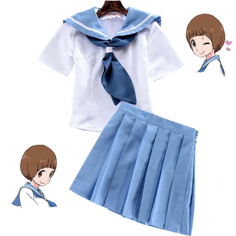 Kill La Kill Mako Mankanshoku Cosplay Costume Adorable Jk School Uniform In Blue And White