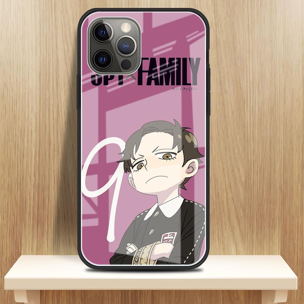 Tempered Glass Case For Apple iPhone 13 12 Mini 11 Pro XS Max SE 2020 XR 7 8 Plus X 6 6S Back Phone Cover SPY FAMILY Anime Funda