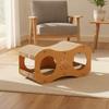 Cat Scratcher House with Tunnel Wood-Grain Pet