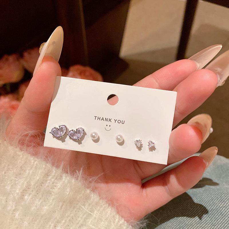 

S925 Серебряная игла Нежный циркониевый набор для ушей Маленькие серьги-пусеты