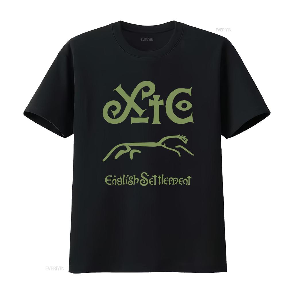 T-shirt XTC English Settlement con Stampa Verde Elegante Perfetta per Fan Retro e Indie Grafica Lavata Vintage Versatile