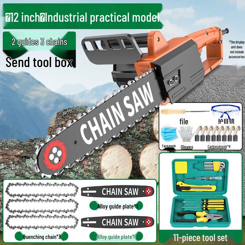 Chuangyi 220V Handheld Electric Chainsaw - Multifunctional Plug-in Felling Saw for Home Use