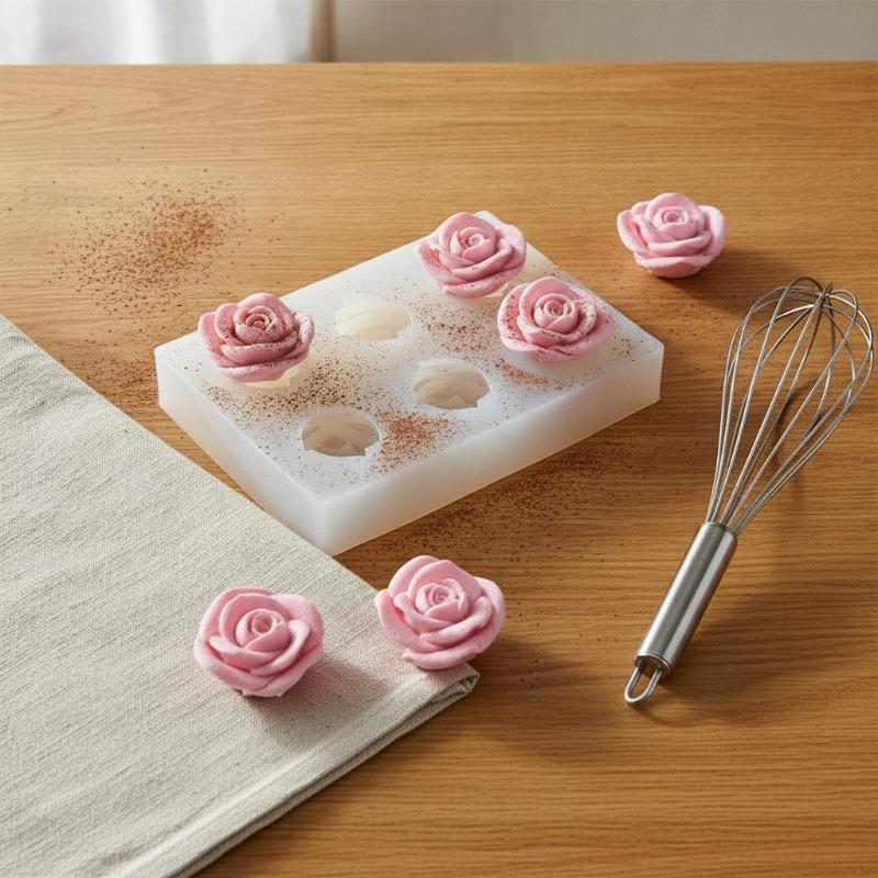Mini Rose Shaped Silicone Mold Fondant Mousse Cake Soap Resin Mould Jelly Candy Chocolate Decoration Baking Tools