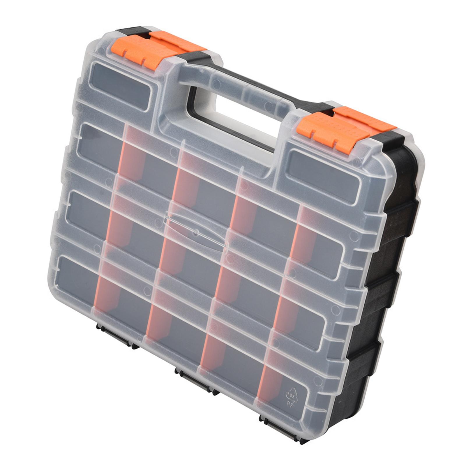 

Двусторонний ящик для инструментов Контейнер для ручного инструмента Ящик для хранения мелких деталей Пластиковый сортировочный ящик Витрина