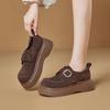 New Women's Platform Loafers Maillard Thick-soled Suede Leather Shoes Fashion Comfortable Casual Shoes for Women's Zapatos Mujer