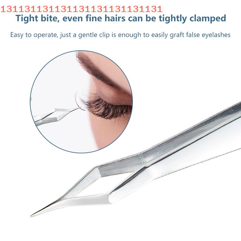 Anti Slip Stainless Steel Lash Extension Tweezers, Curved Tip, Straight Tweezers, High Precision Nail Art, Makeup Beauty Tools