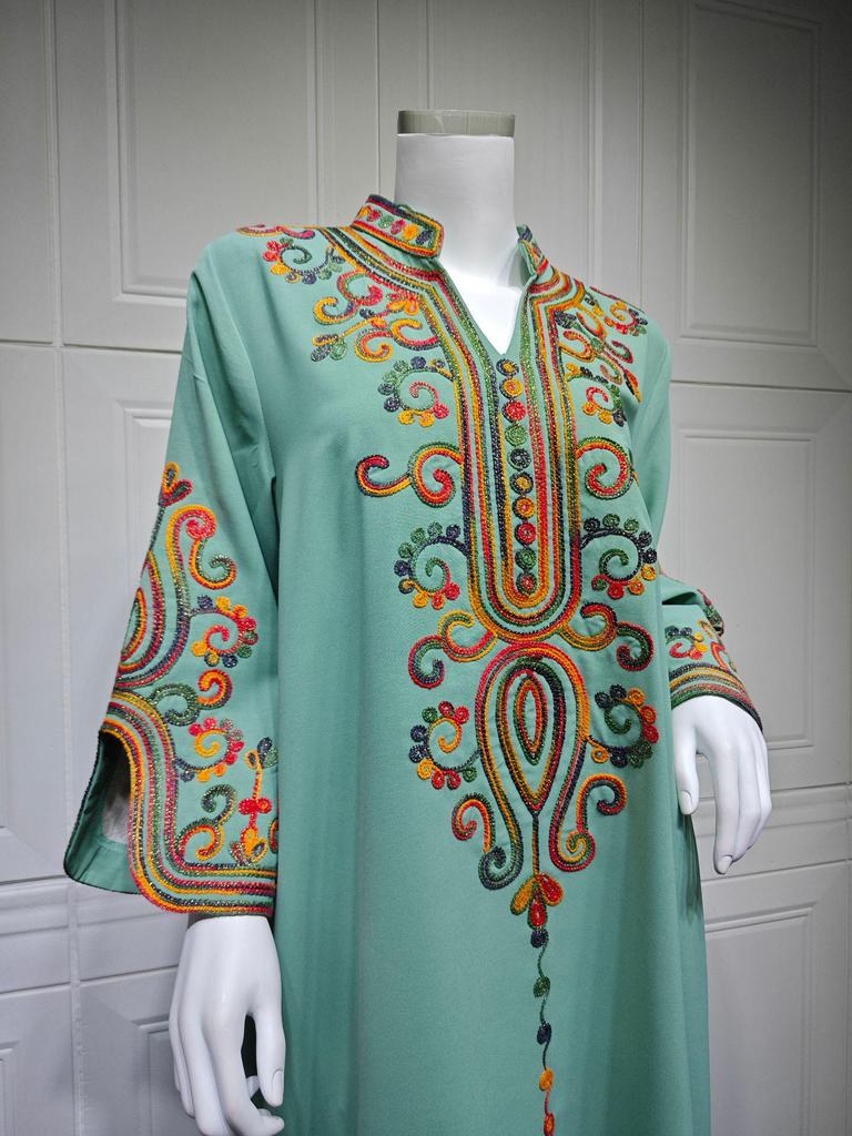 AB417 Autumn/Winter 2024 Women's Embroidered Muslim Robe for Middle East Market