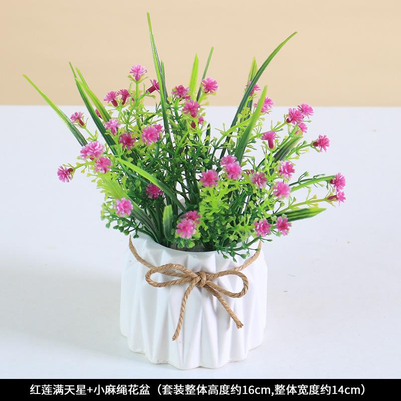 Simulated Potted Plants, Plastic False Flower Ornaments, Artificial Plants Bonsai Dining Table Decorations, Photography Props