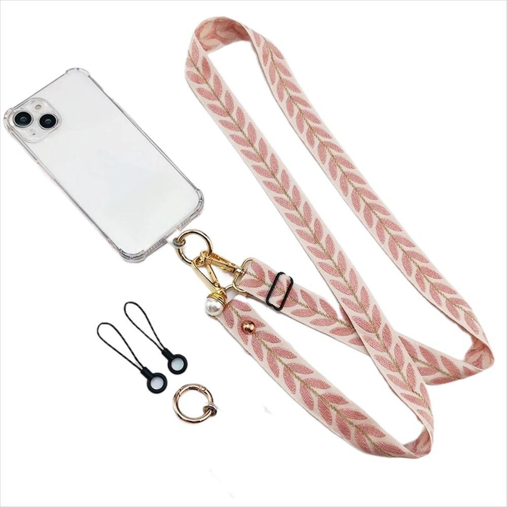 Adjustable Phone Antilost Lanyard Pearl Pendant Cell Phone Lanyard  Phone Accessories