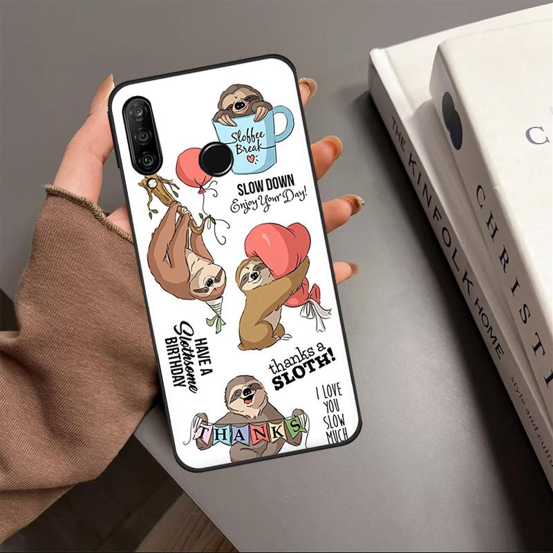 Funny Cute Sloths For Huawei P40 P20 P30 Lite P60 Pro Nova 12i 12s 11i 10 9 SE 5T Y91 Y90 Y60 Y70 Y72 Y61 Case