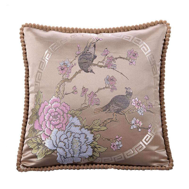 

Осенне-зимняя домашняя европейская жаккардовая наволочка с цветочным узором, диванная подушка, мягкая посылка, подголовник, наволочка для объятий (Нет подушки) 48*48cm