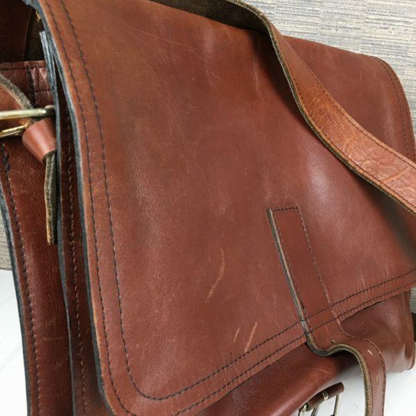 Handmade All Leather Shoulder Bag Brown(USED)