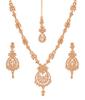 Touchstone Women's Indian Jewelry Set, Maang Tikka Wedding Guest Gold Necklace, Bollywood Jewelry Set, Pageant Elegant Prom Bride Accessory, Western