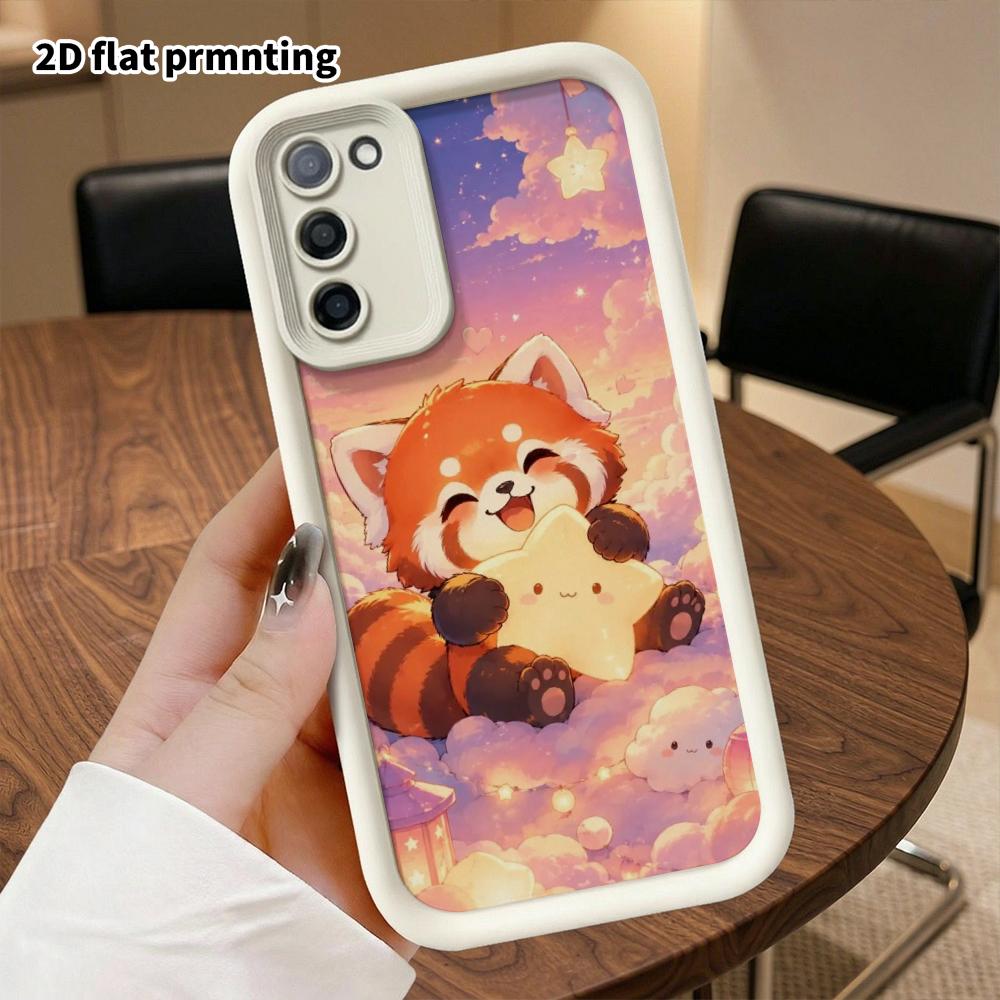 Phone Case: 2D Flat, Suitable for Samsung Galaxy A34 A35 M05 M06 S20 S22 S21 FE Plus 5G Protective Case, Cloud Little Panda, Perfect Christmas and Hal