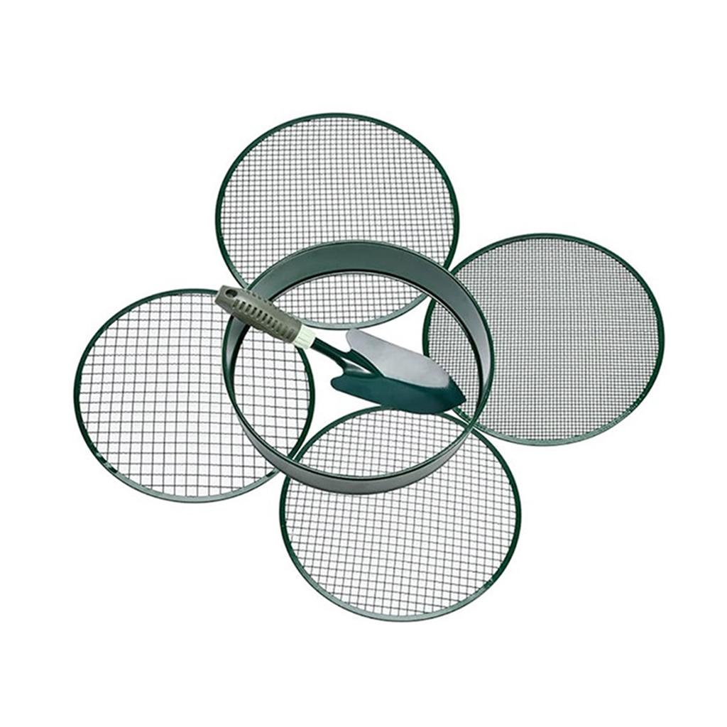 6-teiliges Set Gartenerde Sieb Filtermaschen für Bodenstein Siebung Filtration Edelstahl Bodensieb Schaufel Blume Pflanze Anzuchtwerkzeug