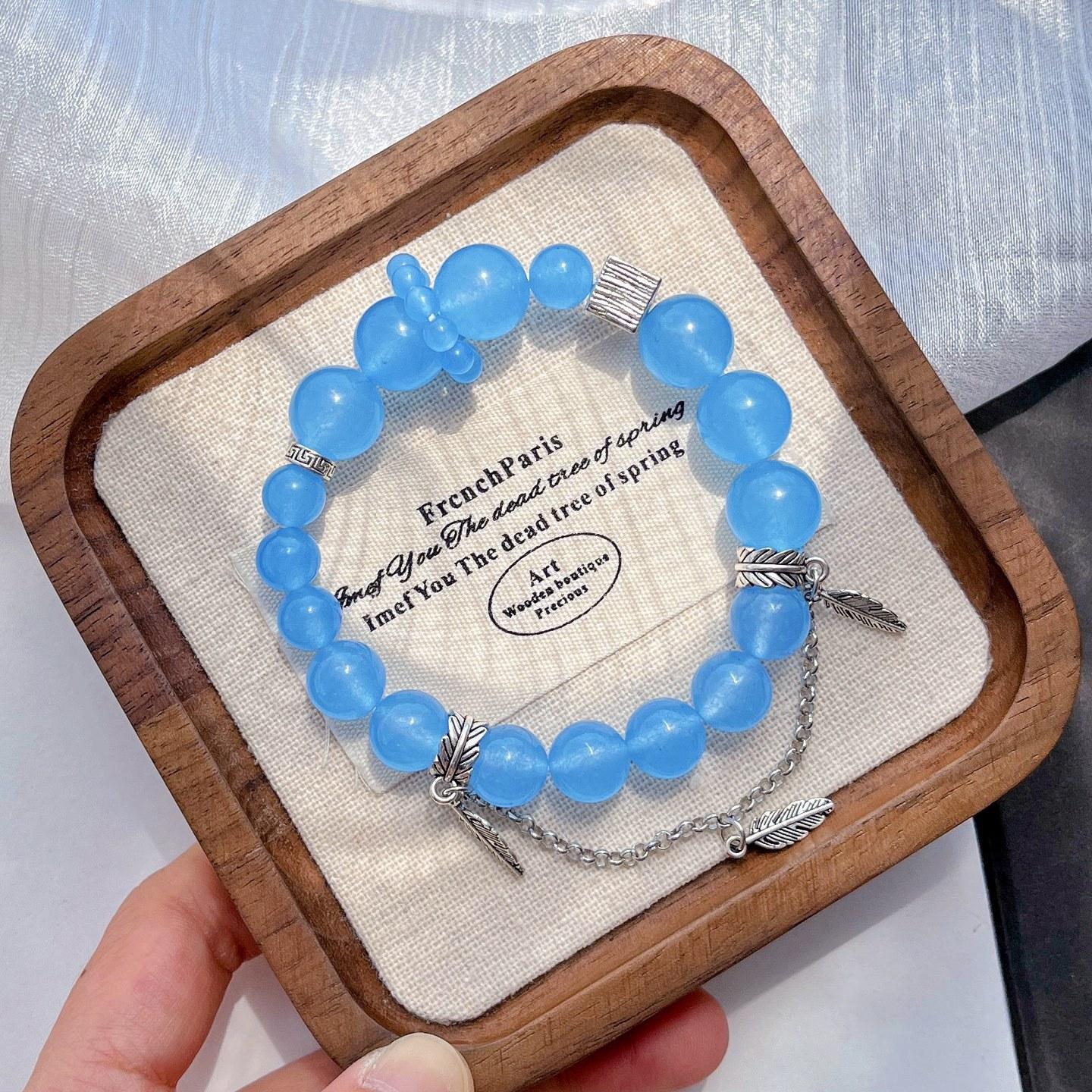Vintage Aquamarine Quartzite Fringed Bracelet Bracelet.