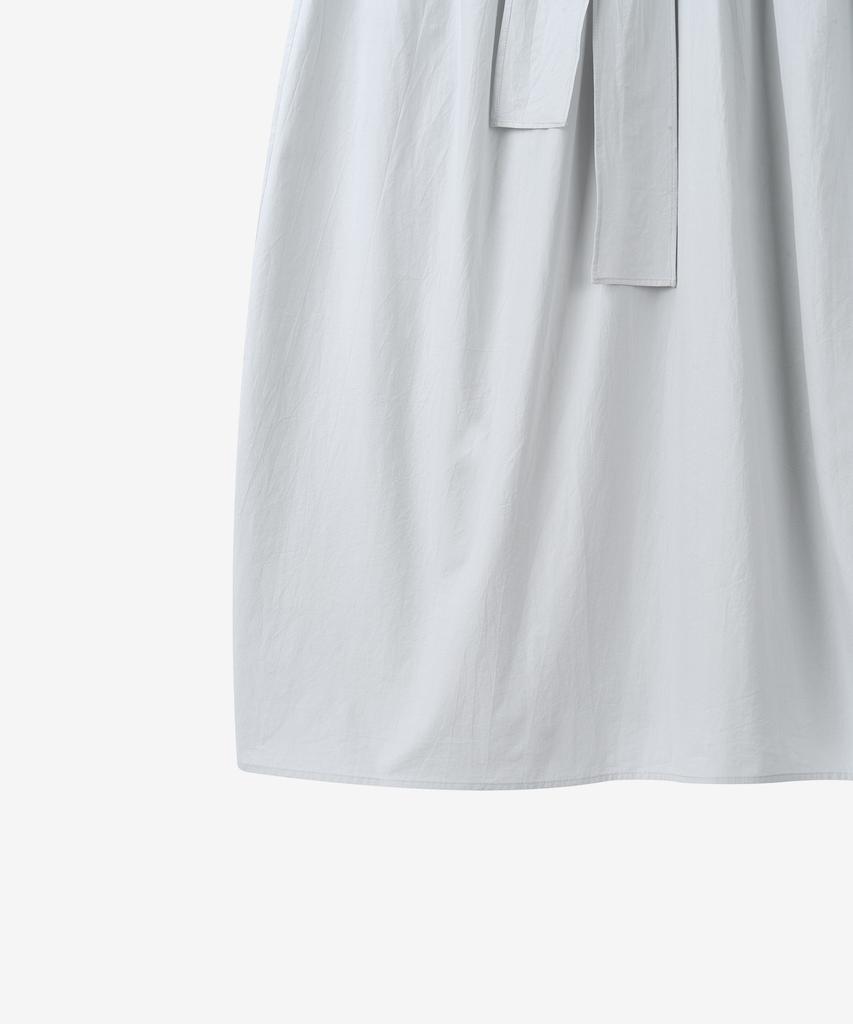 Basica Waist Tie Shirred Dress (Gray)