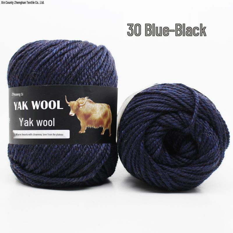 Yak Wool 3-Ply Hand-Knitted Medium-Thick Yarn for Sweaters, Coats, Scarves, and Hats (DIY).