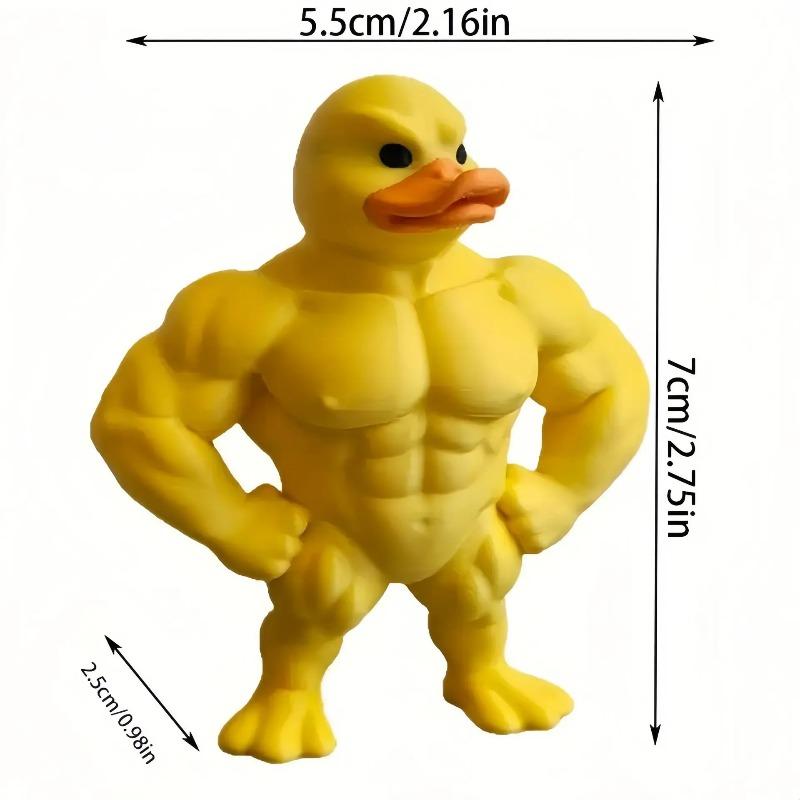 1/3pcs Angry Yellow Duck Statue with Rejecting Gesture 3D Printed Muscle Duck Figurine Funny Mini Miniatures for Desk Car Decor