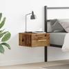Wall Mounted Nightstand Reclaimed Wood Look 35 x 35 x 20 cm Particleboard