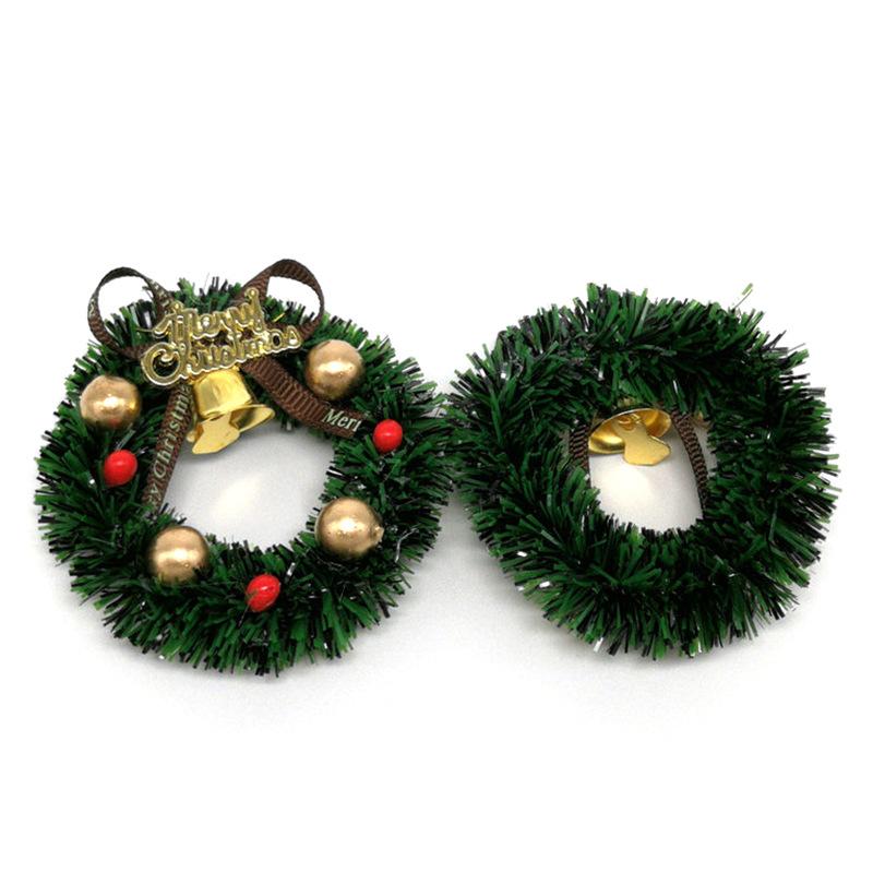1Pc  6CM Dollhouse Miniature Mini Christmas Garland Wreath Model Dollhouse Decor Accessories