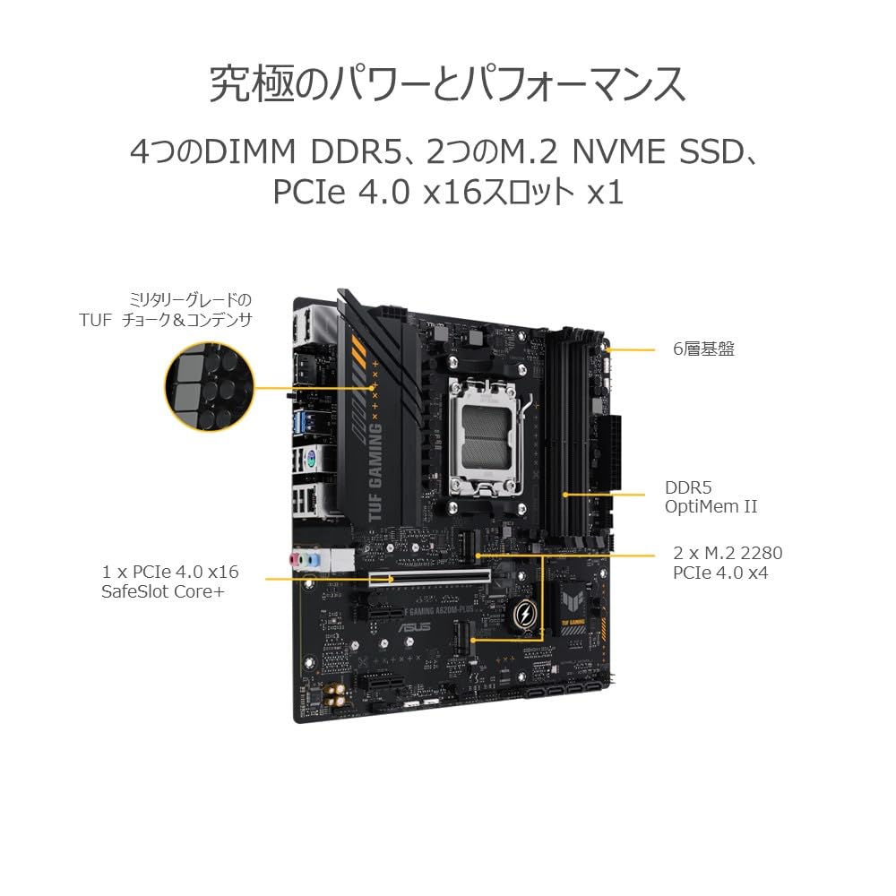 Asus TUF GAMING AMD Ryzen 7000 Serie AM5 kompatibles A620 mATX autorisiertes Vertriebsprodukt A620M-PLUS Motherboard/Inland