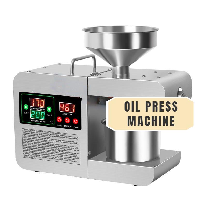 Intelligent Stainless Steel Oil Presser Automatic Hot And Cold Oil Press Peanut And Sesame Oil Press Machine 38*15*32cm