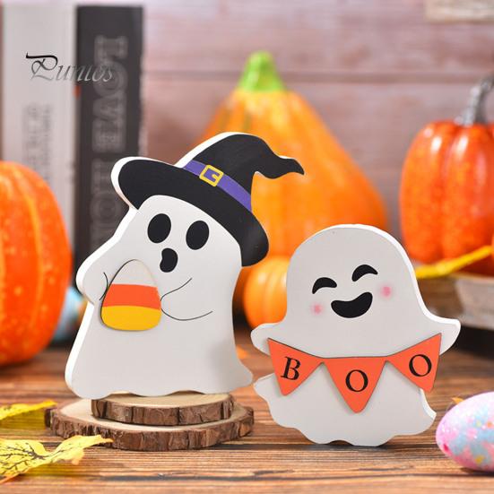 

1 шт/3 шт Хэллоуин украшения привидение деревянный привидение многоярусный поднос знак привидение украшение с надгробием ведьма шляпа для праздничной вечеринки домашний декор B