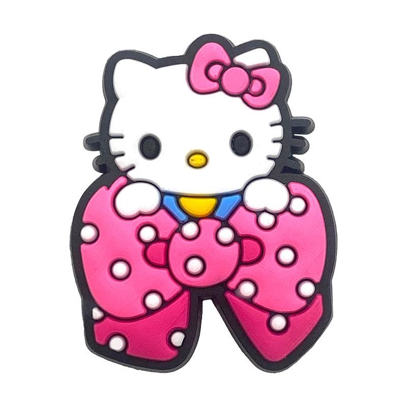 Hello Kitty Cat PVC Rubber Decorative Shoe Buckle - Flower Accessory