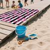 Hibiskus Streifen Übergroßes Mikrofaser Strandtuch Sandfest Schnelltrocknend, Saugfähig für Schwimmbad Reisen Camping
