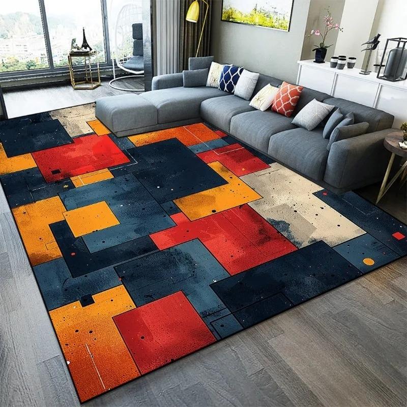 Elegant Abstract Art Light Luxury Carpet Soft Non-Slip Washable Floor Mat for Living Room Sofa Bedroom Home Decor Area Rug