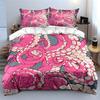 3Pcs Octopus Tentacles Bedding Set, Pink Ocean Creature Print Duvet Cover Set, Soft Microfiber For Teens And Adults