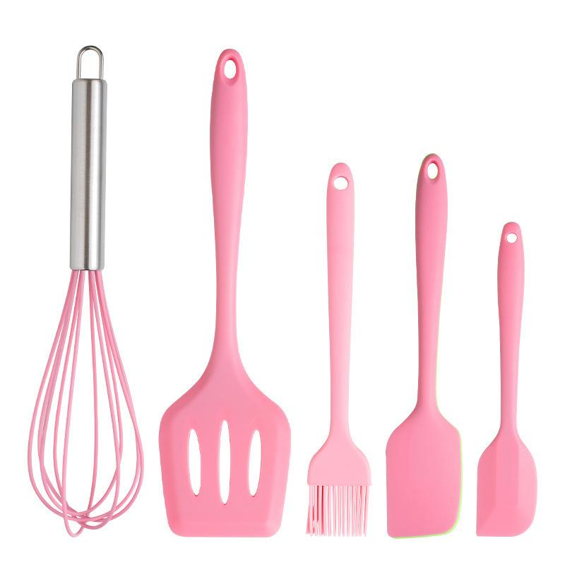 5-Piece Silicone Spatula Set for Cooking Baking & Grilling