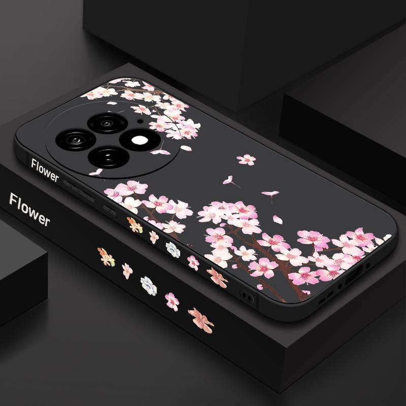 Case For OnePlus 15 13 12 Lovely Pink Peach Blossoms Pattern Shockproof TPU Silicone Soft Cover For Oneplus Nord 5G 13R 12R 11R