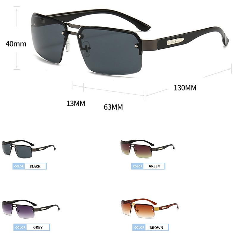 New Men's Driving Glasses Retro Sunglasses Fashion Half-frame Sunglasses Ladies Sunglasses