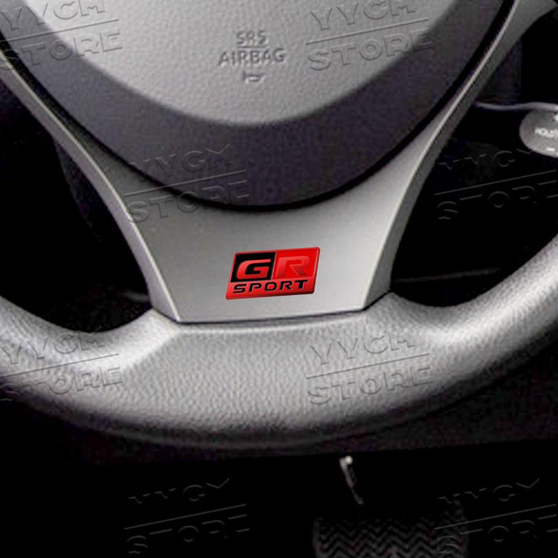 3D Logo GR Sport Volante Emblema Emblema Do Carro Para 86 CHR RAV4 Corolla Cross Hilux Yaris GR Sport Adesivo Acessórios