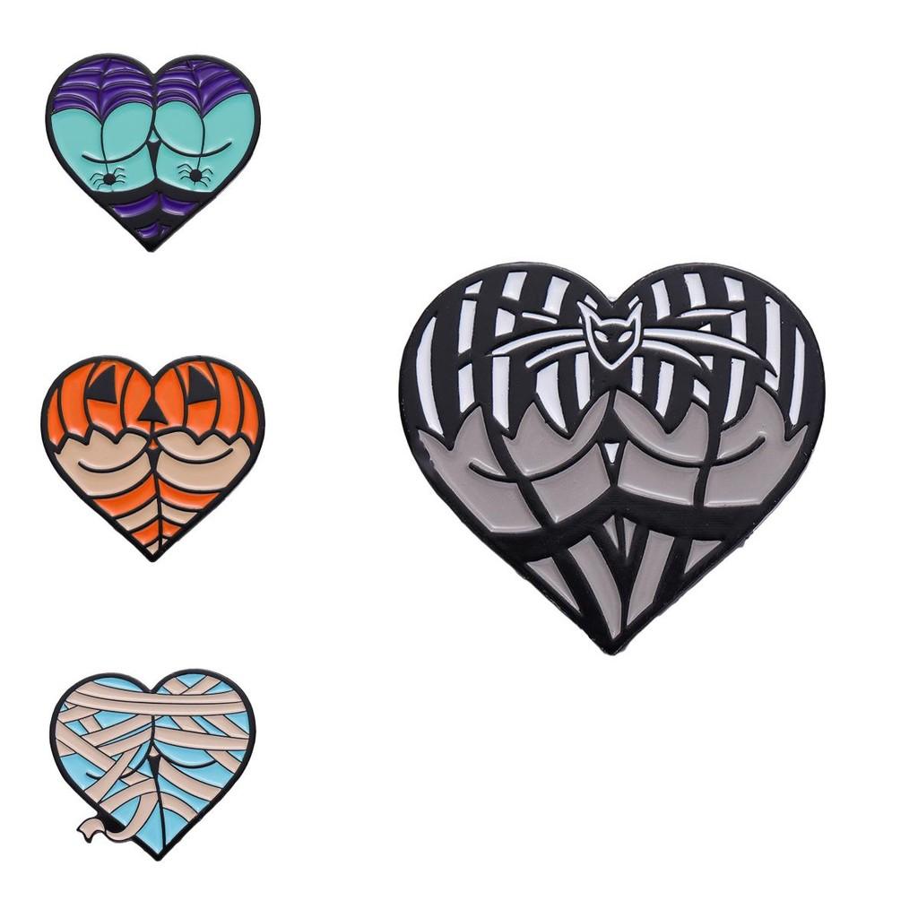 Adorable Heart Shaped Spider Monster Brooch Perfect For Festive Halloween Celebrations