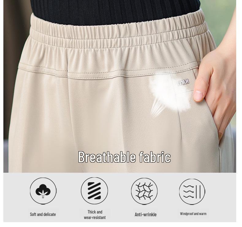 High Waist Elastic Summer Pants for Middle-Aged and Elderly Women - Loose Fit, Large Size