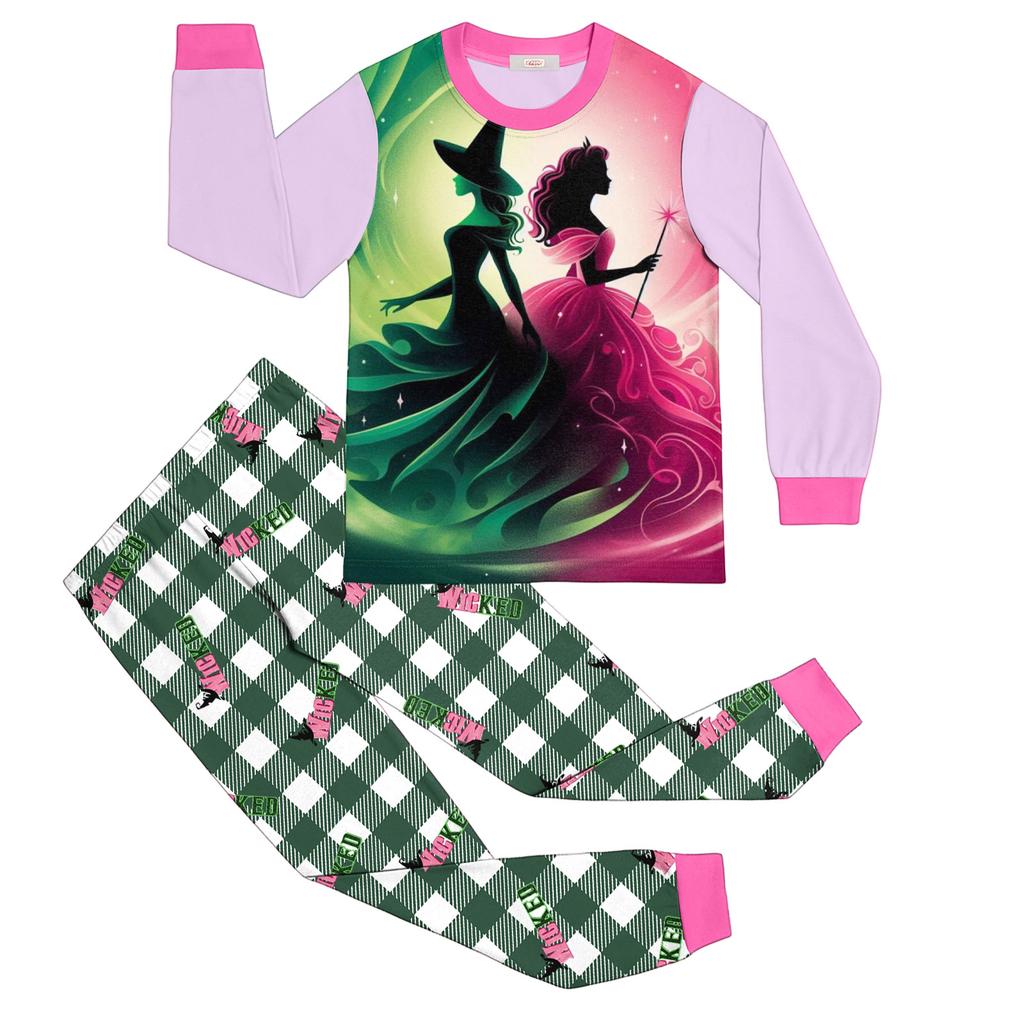 Children's Fashion Suit Skirt Round Neck Long Sleeve Top Pants