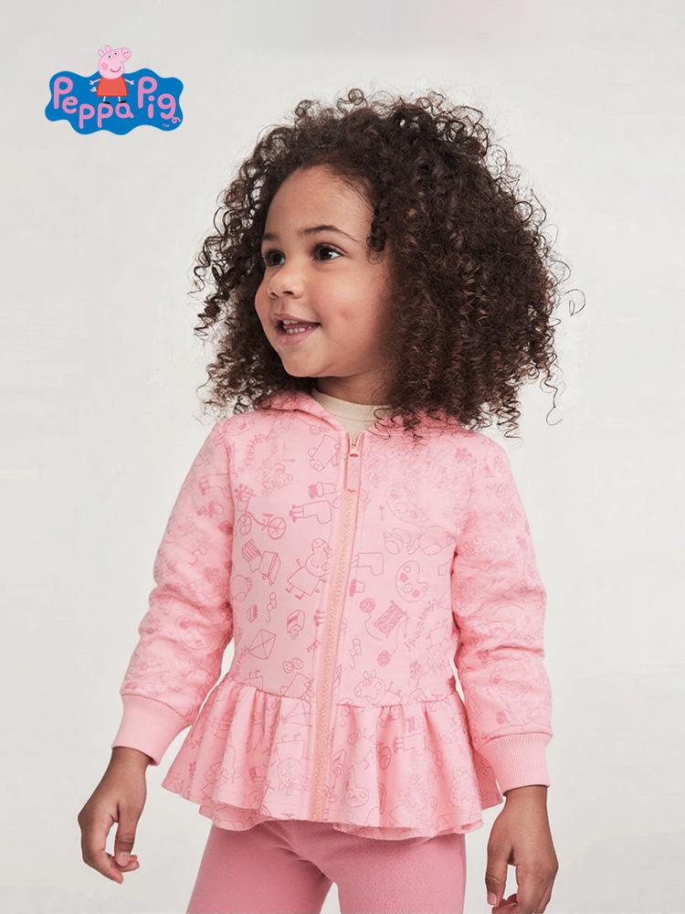 

Peppa Pig Girls Pink Hooded Sweatshirt Jacket with Skirt - Spring/Autumn Fashion 110 cm