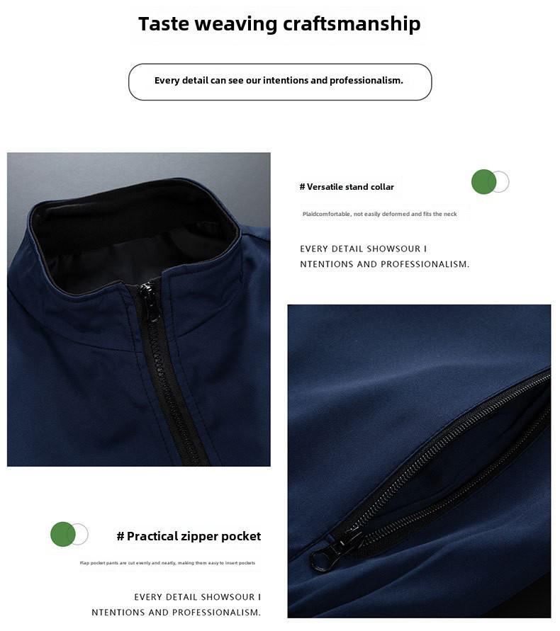 Herren Frühling/Herbst Freizeitjacke im koreanischen Stil mit Reißverschluss