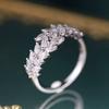 Fashion Leaf Design Cubic Zirconia Ring for Women Exquisite Bridal Wedding Ceremony Party Rings New Statement Accessories