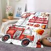 Custom Name fire truck Theme Printed Blanket - Perfect for Couch, Bed, Travel & Outdoor Use | Machine Washable, Cozy & Durable.