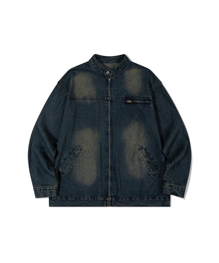 Moaa Washed Denim Rider Jacket (Jean Blue)
