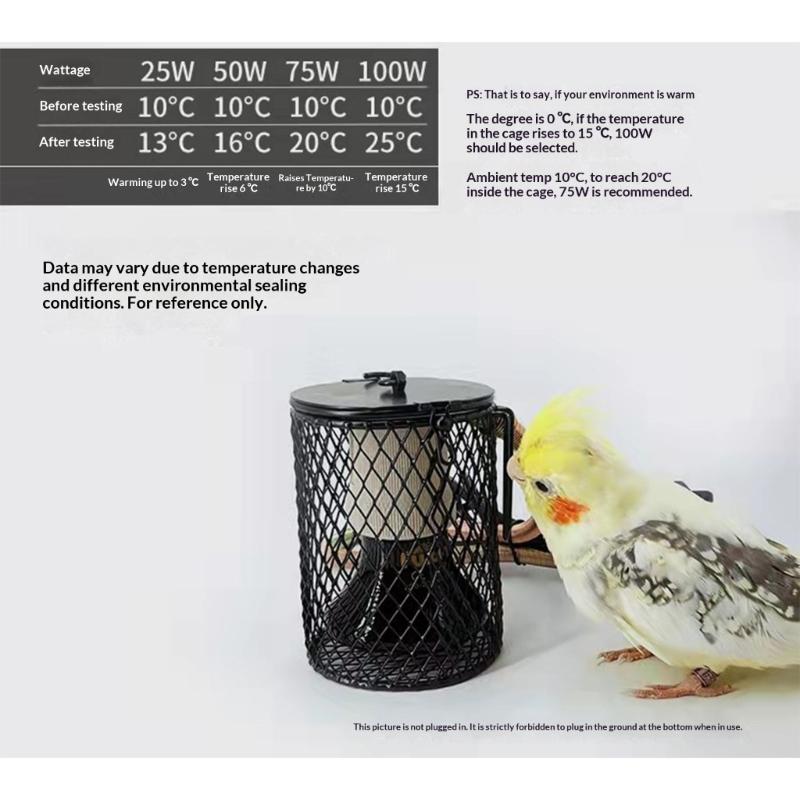 Heat Lamp Cover for Reptiles Ensuring Even Heat Dispersion and Enhancing Protections in Enclosures Bird Cage Accessory