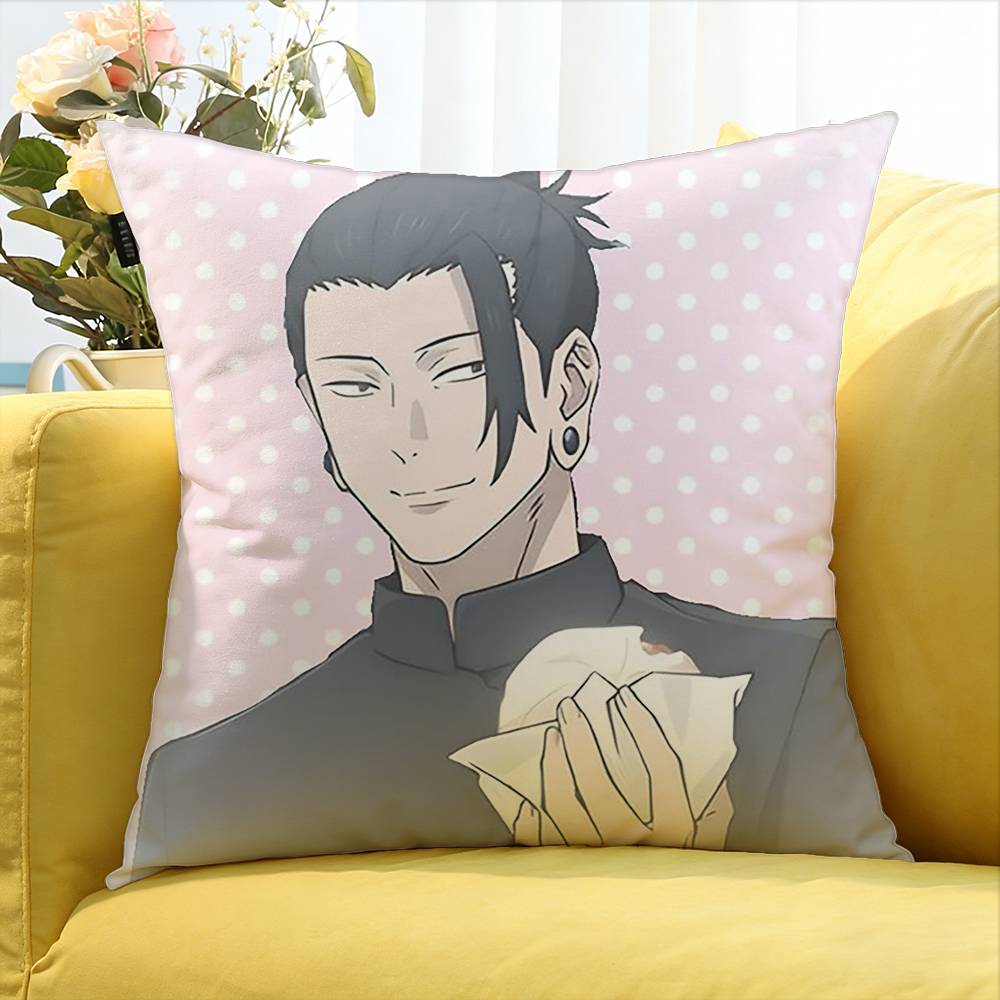 Geto Suguru Various Sizes Square Pillow Case For Car Home Bedchamber Decor